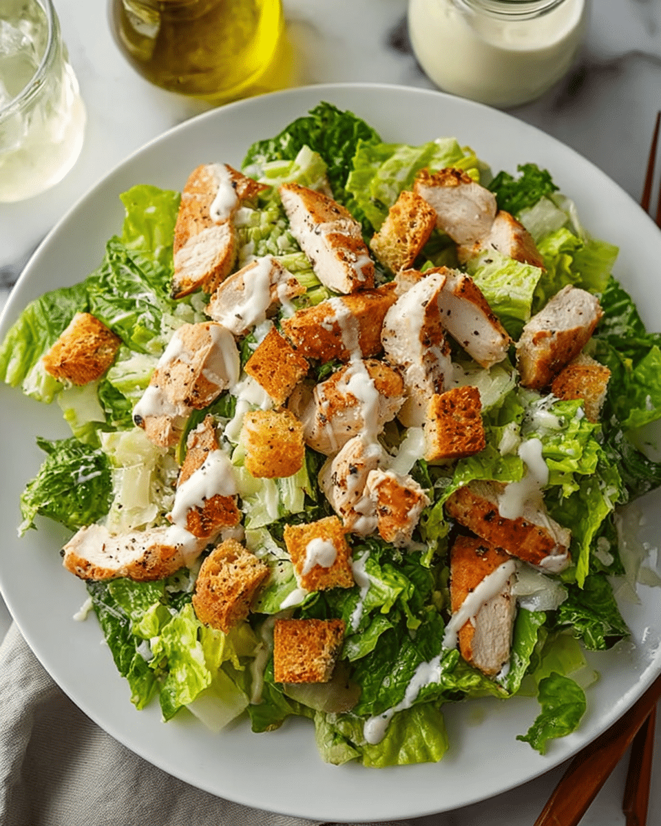 Best Chicken Caesar Salad with Homemade Croutons Recipe - Recipe Image