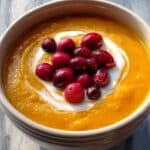 Roasted Butternut Squash Soup with Cream Cheese and Cranberries Recipe