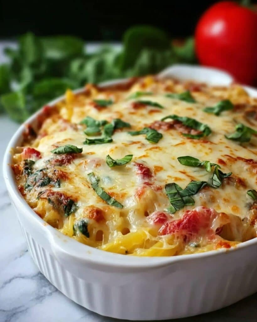 Cheesy Vegetarian Spaghetti Squash Casserole Recipe