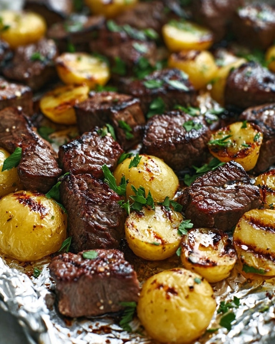 Garlic Steak and Potato Foil Packs Recipe - Recipe Image