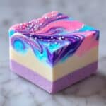 Galaxy Swirl Cotton Candy Fudge Recipe