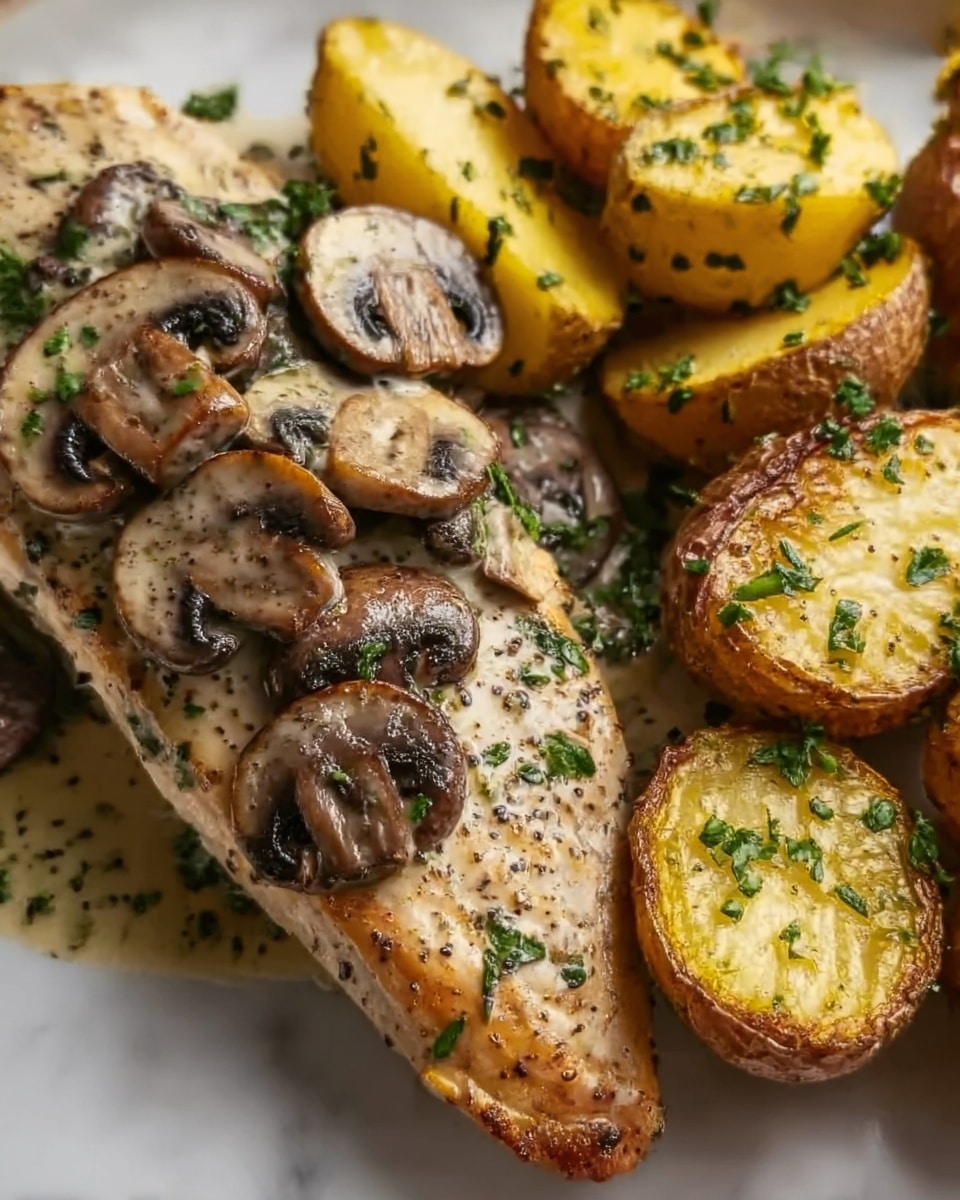 Greek Garlic Chicken with Roasted Potatoes Recipe - Recipe Image