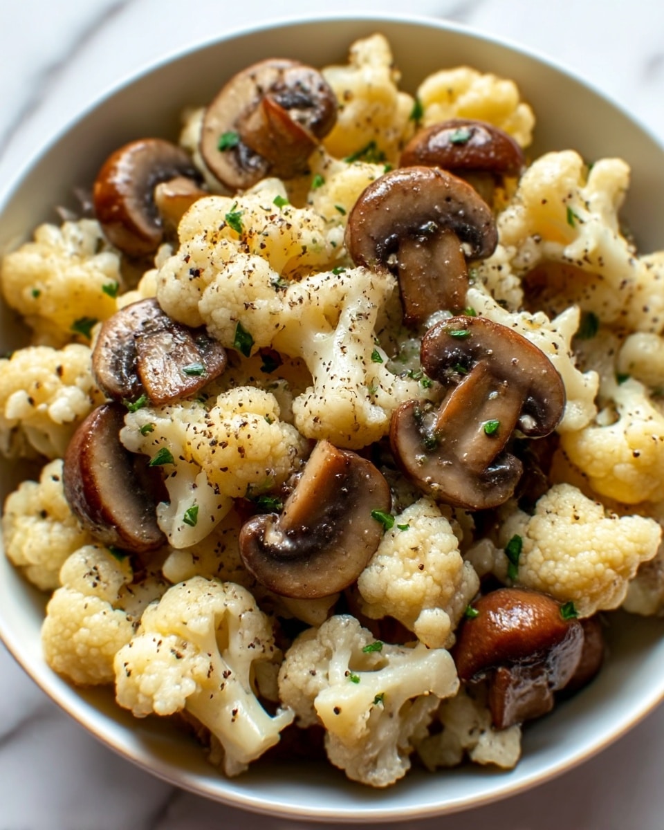 Garlic Cauliflower Mushroom Skillet Recipe - Recipe Image
