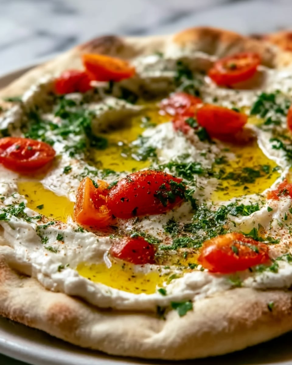 Mediterranean Herb & Hummus Flatbread Recipe - Recipe Image