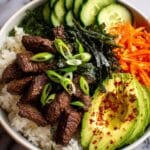 Korean BBQ Beef Rice Stack Recipe