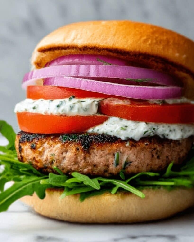 Greek Turkey Burger with Tzatziki Recipe