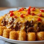 Cheesy Tater Tot Casserole with Ground Beef and Rotel Recipe