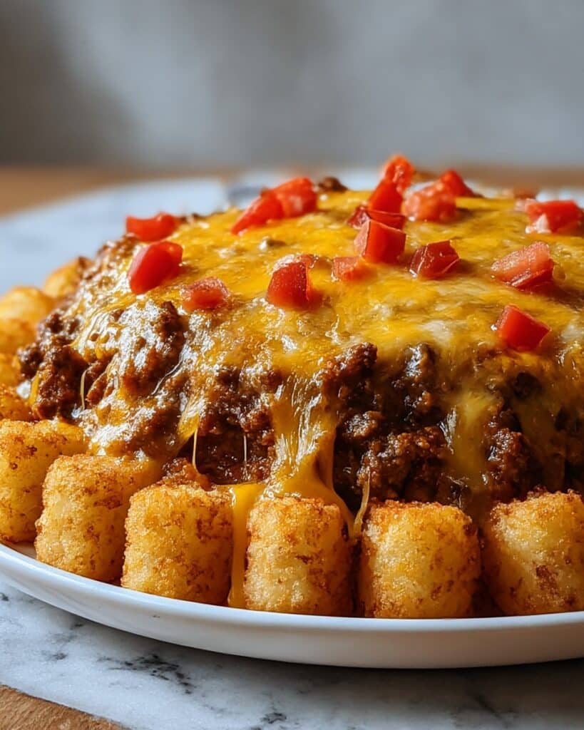 Cheesy Tater Tot Casserole with Ground Beef and Rotel Recipe