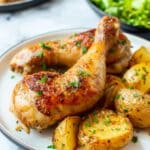 Roasted Chicken and Potatoes with Garlic Sauce Recipe