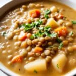Carrot and Lentil Soup with Smoked Ham Hocks Recipe