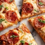 Cheesy Quesadizza Recipe with Pepperoni and Basil Recipe
