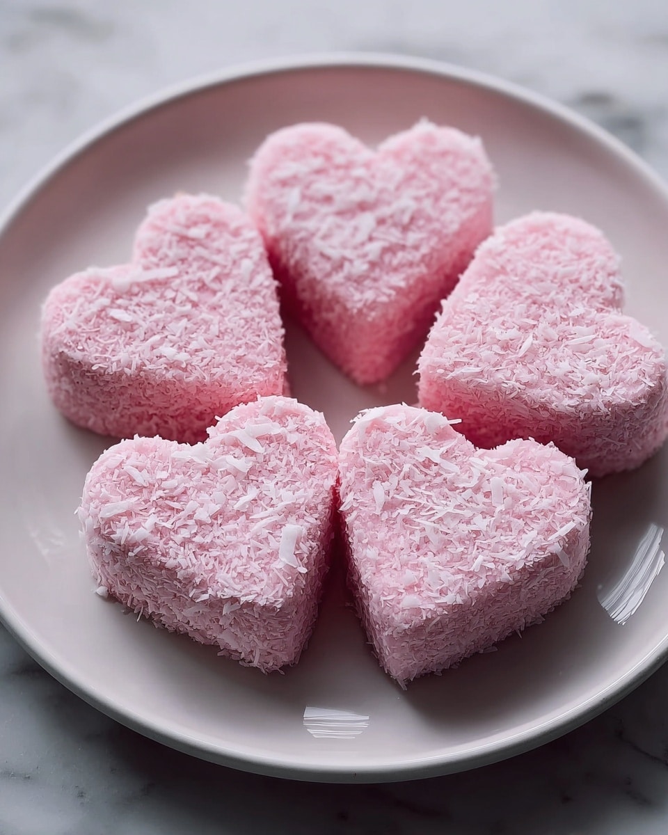 Pink Creamy Coconut Hearts Recipe - Recipe Image