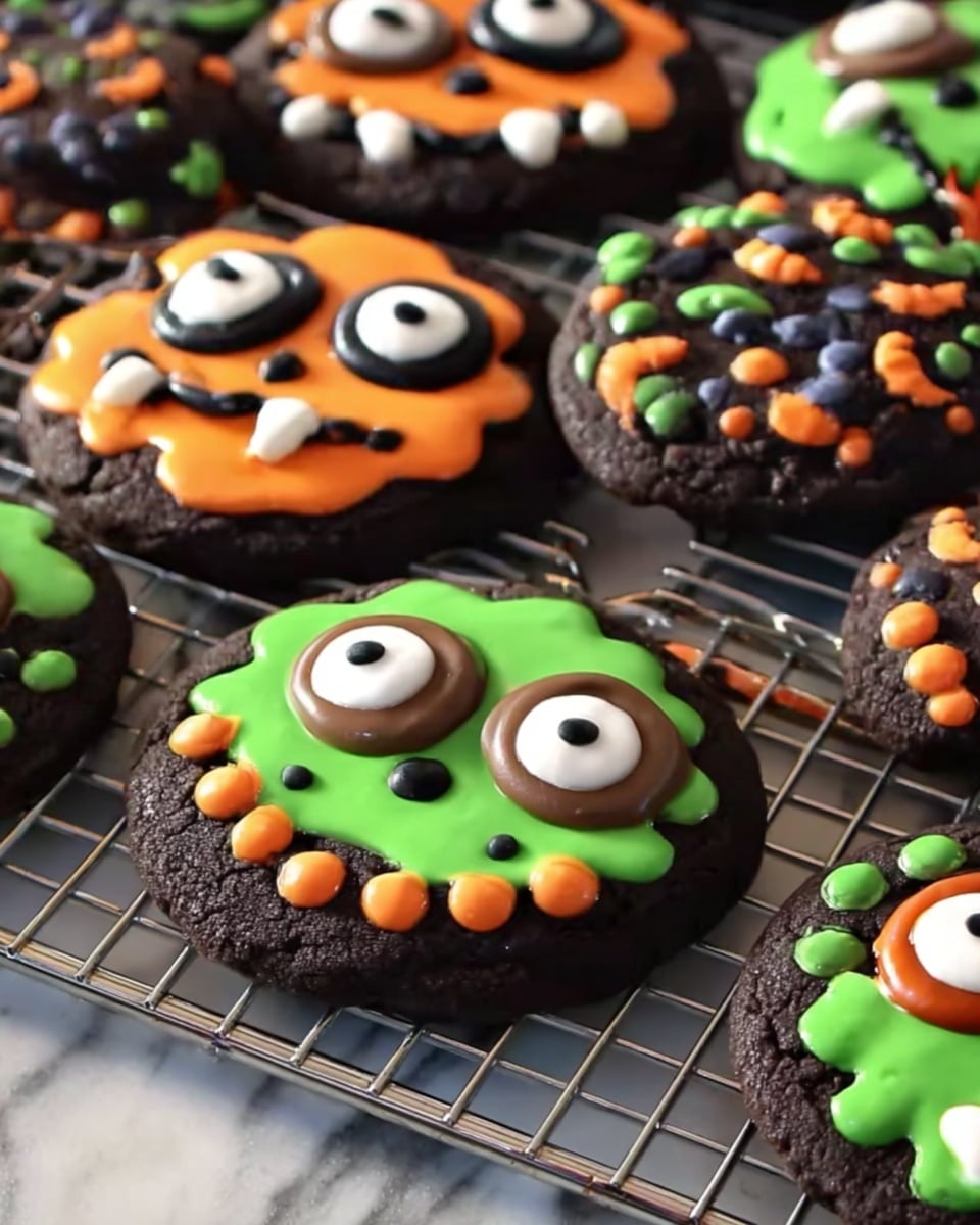 Halloween Cookies with M&Ms, Jimmies, and Candy Eyeballs Recipe - Recipe Image