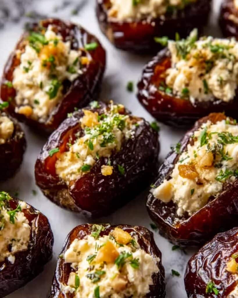 Feta-Parmesan Roasted Stuffed Dates Recipe