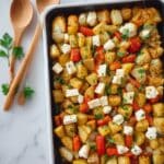 Greek Roasted Potatoes with Peppers and Feta Recipe