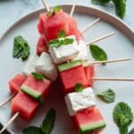 Watermelon and Feta Skewers with Mint Recipe