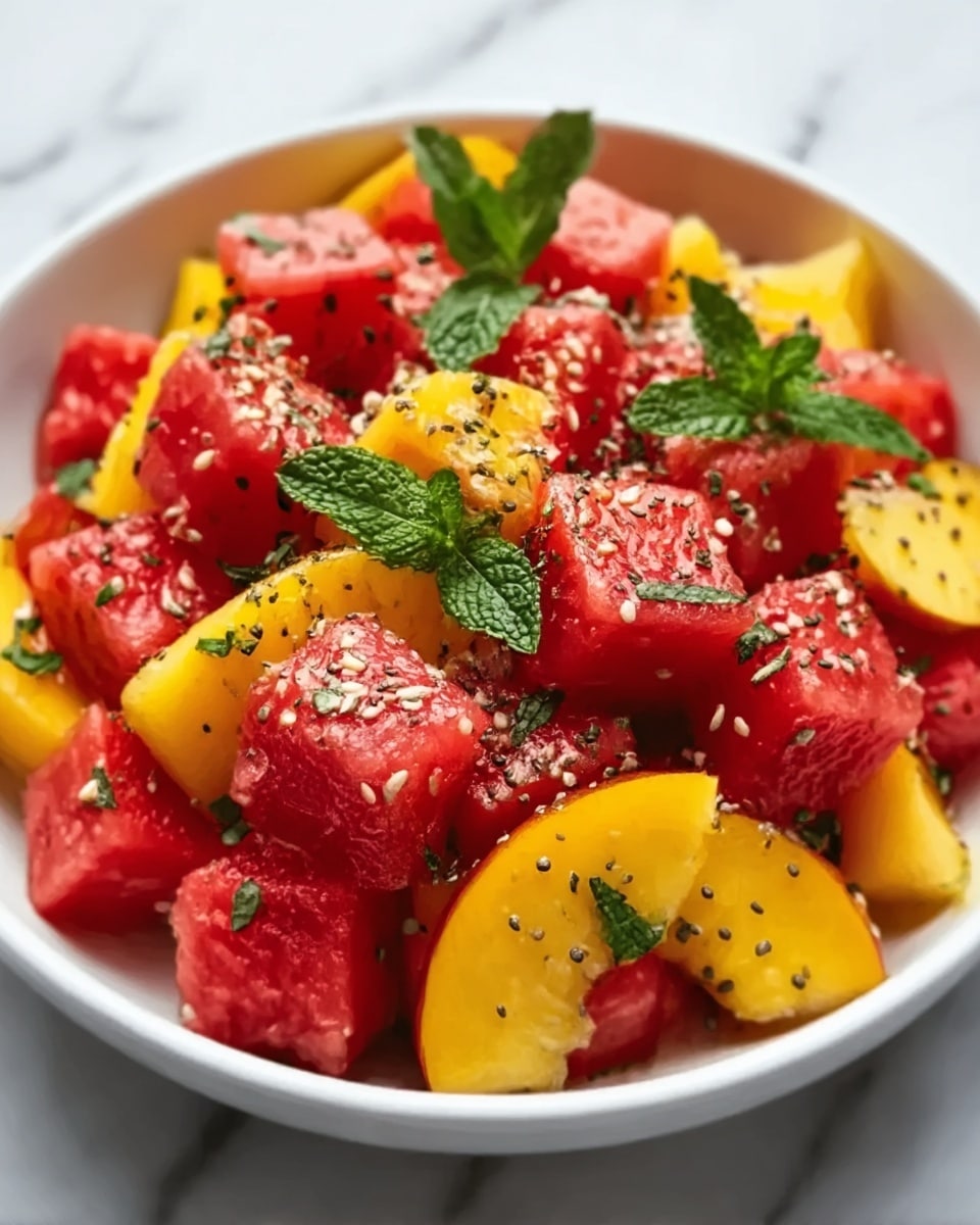 Peach Watermelon Salad: An Amazing Ultimate Recipe - Recipe Image