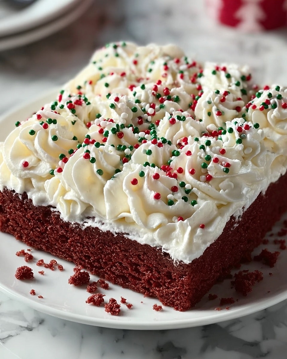 Christmas Red Velvet Poke Cake Recipe - Recipe Image