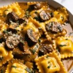 One-Skillet Garlic Butter Steak & Cheese Ravioli Recipe