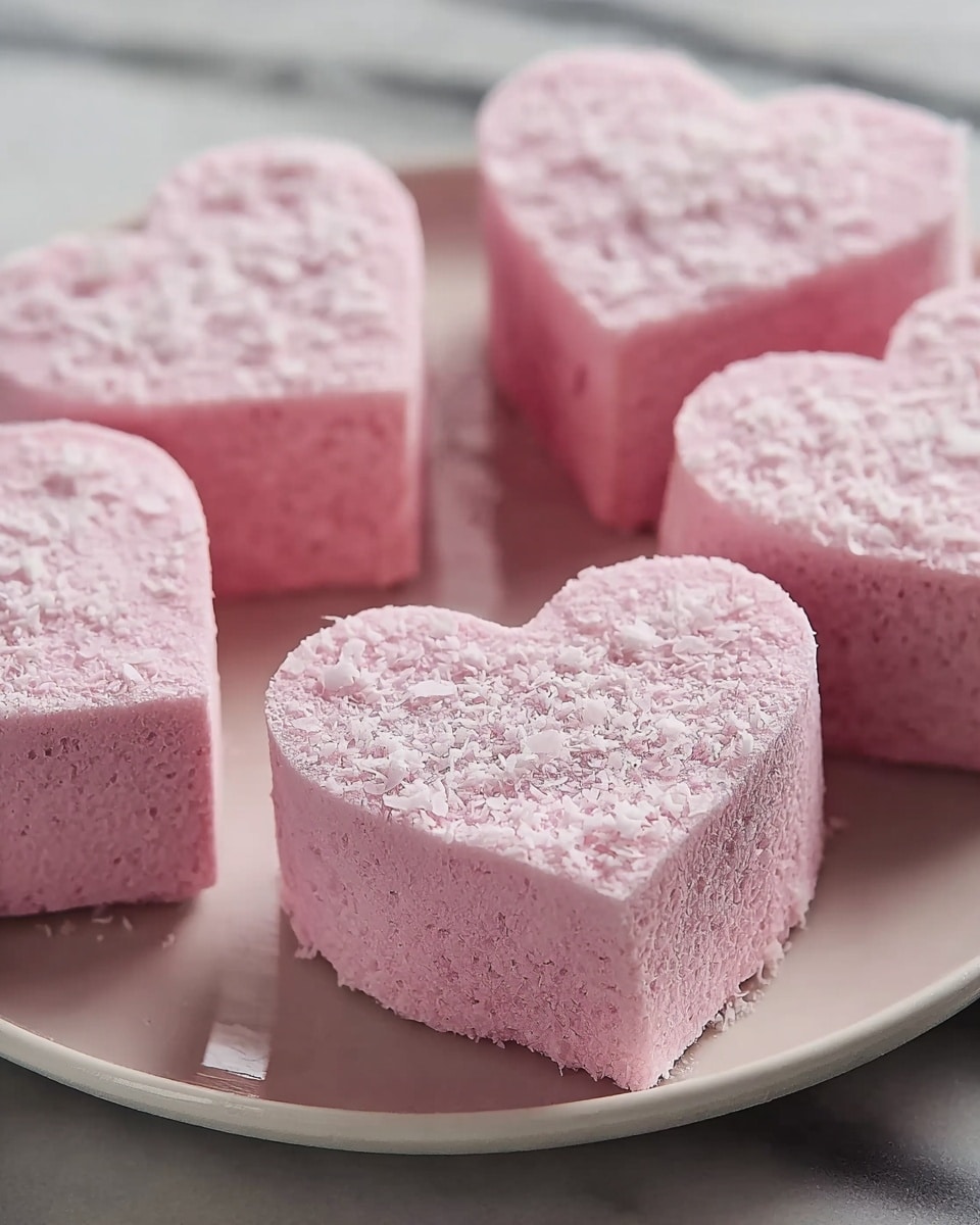 Pink Creamy Coconut Hearts Recipe - Recipe Image