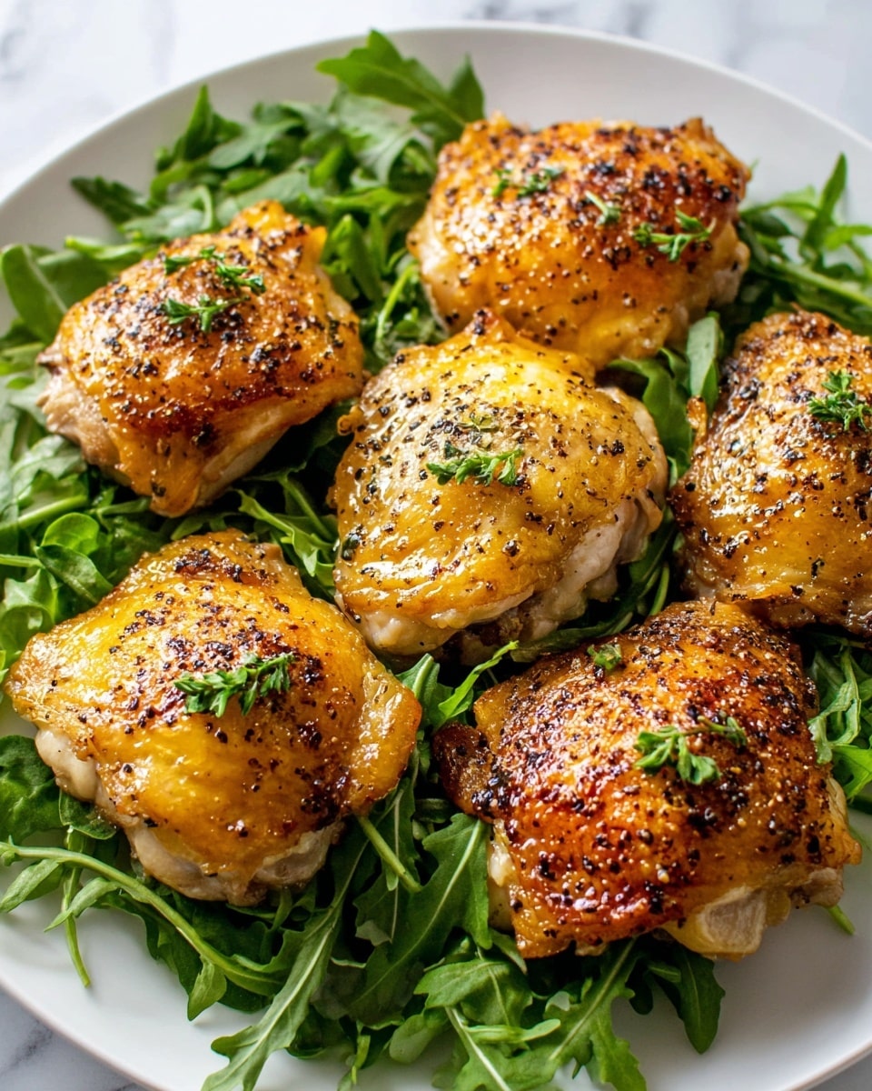 Oven Baked Chicken Thighs with Honey Mustard Glaze Recipe - Recipe Image