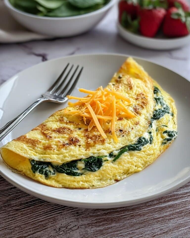 Spinach & Cheese Omelette Recipe