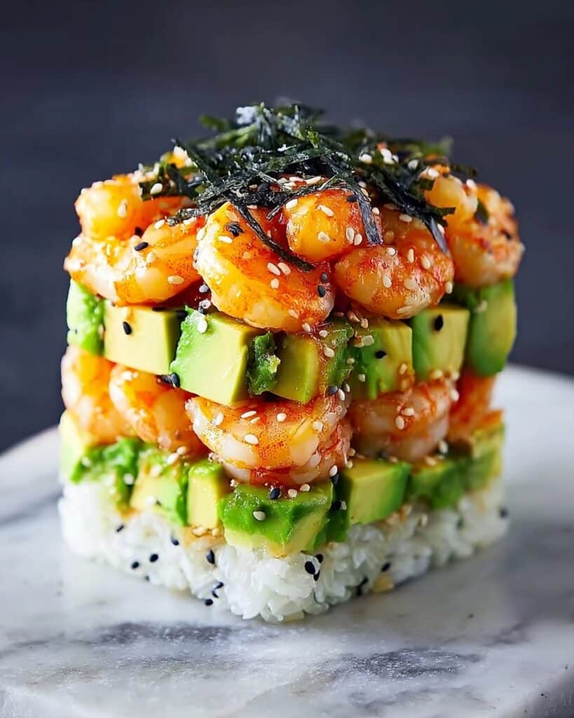 Spicy Shrimp Sushi Stacks Recipe