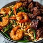Steak & Shrimp Stir-Fried Noodles Recipe