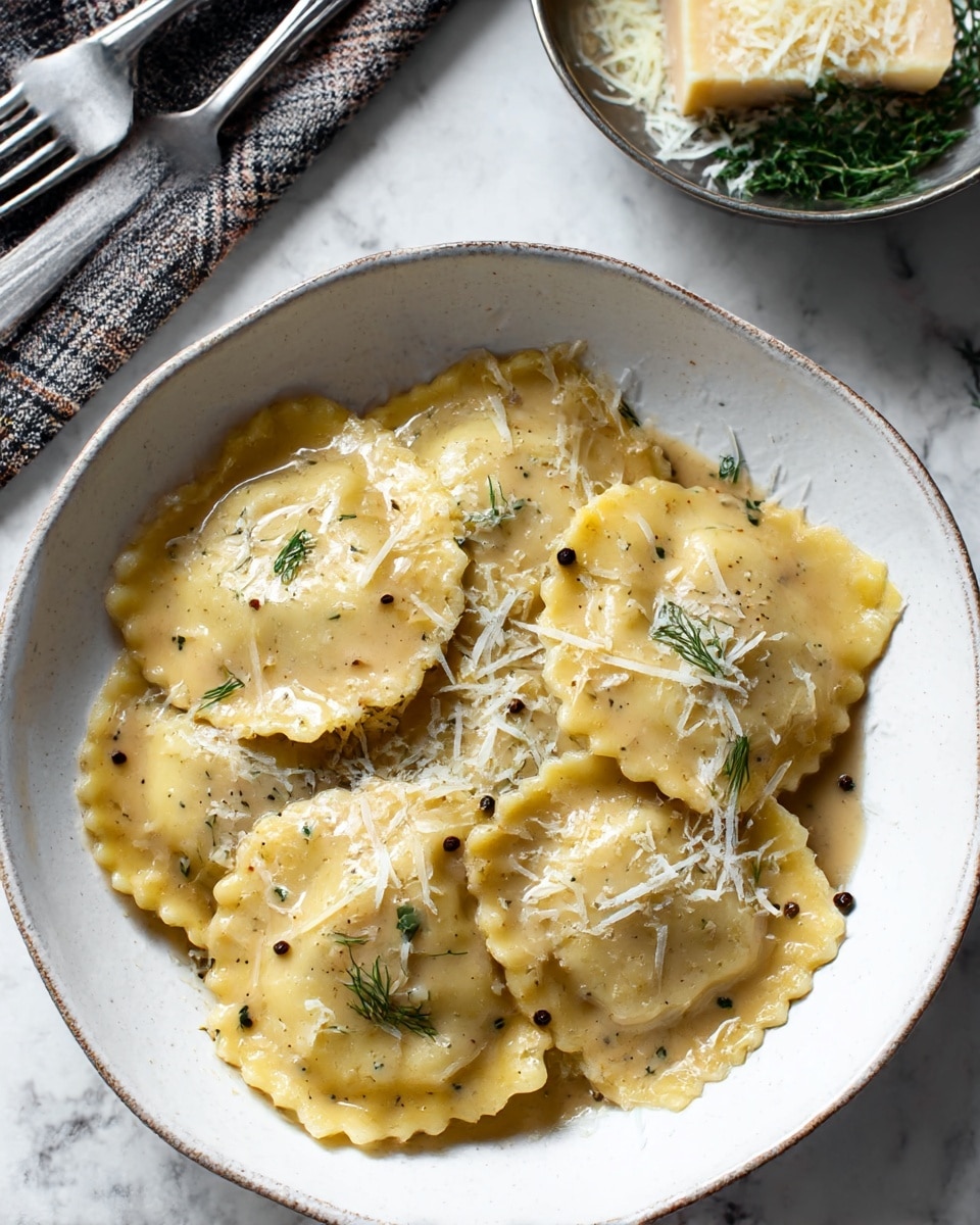 Ravioli With Pears & Cheese in Cacio e Pepe Sauce Recipe