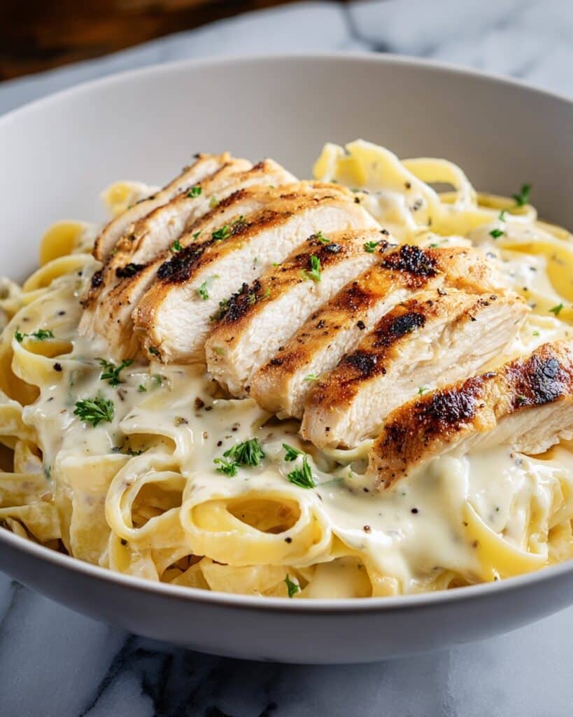 Skinny Low-Fat Chicken Fettuccine Alfredo Recipe