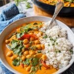 Creamy Vegetarian Chickpea Curry with Spinach Recipe