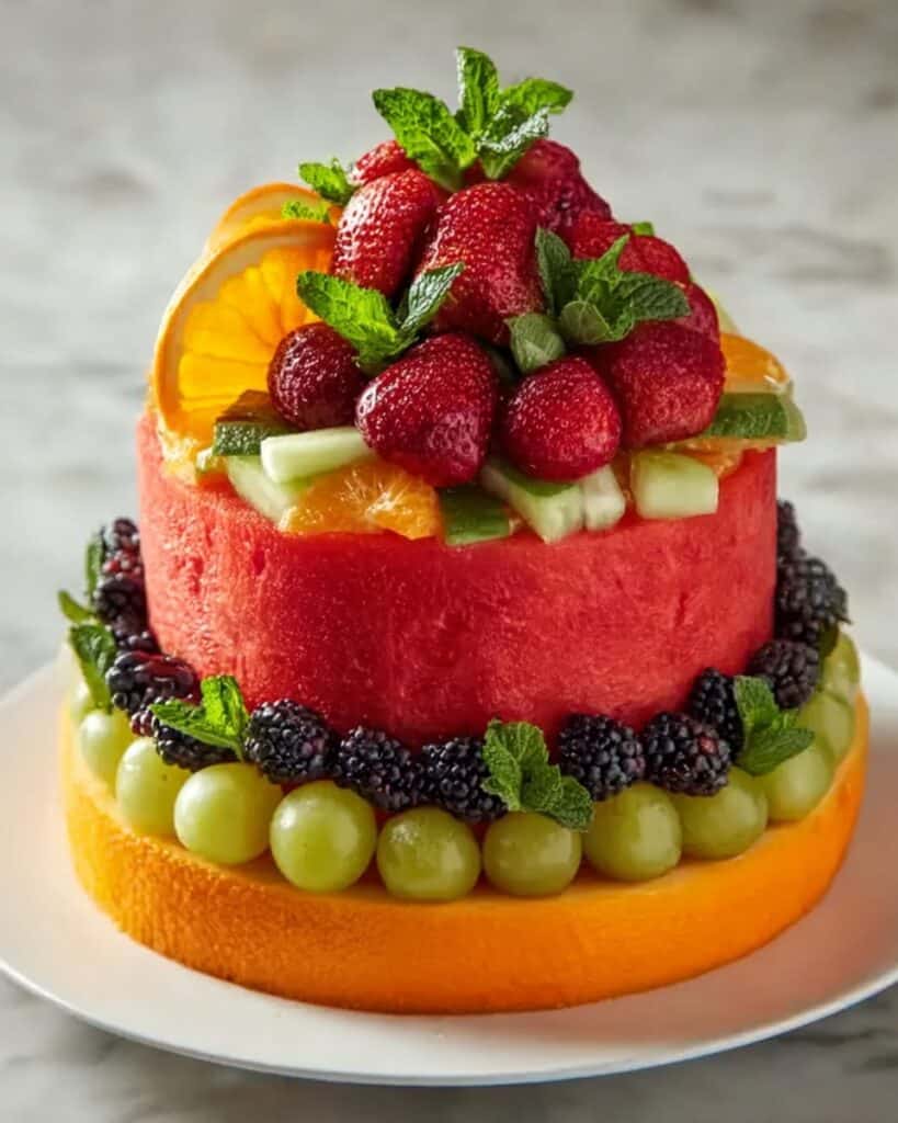 Fresh Fruit Watermelon Cake Recipe