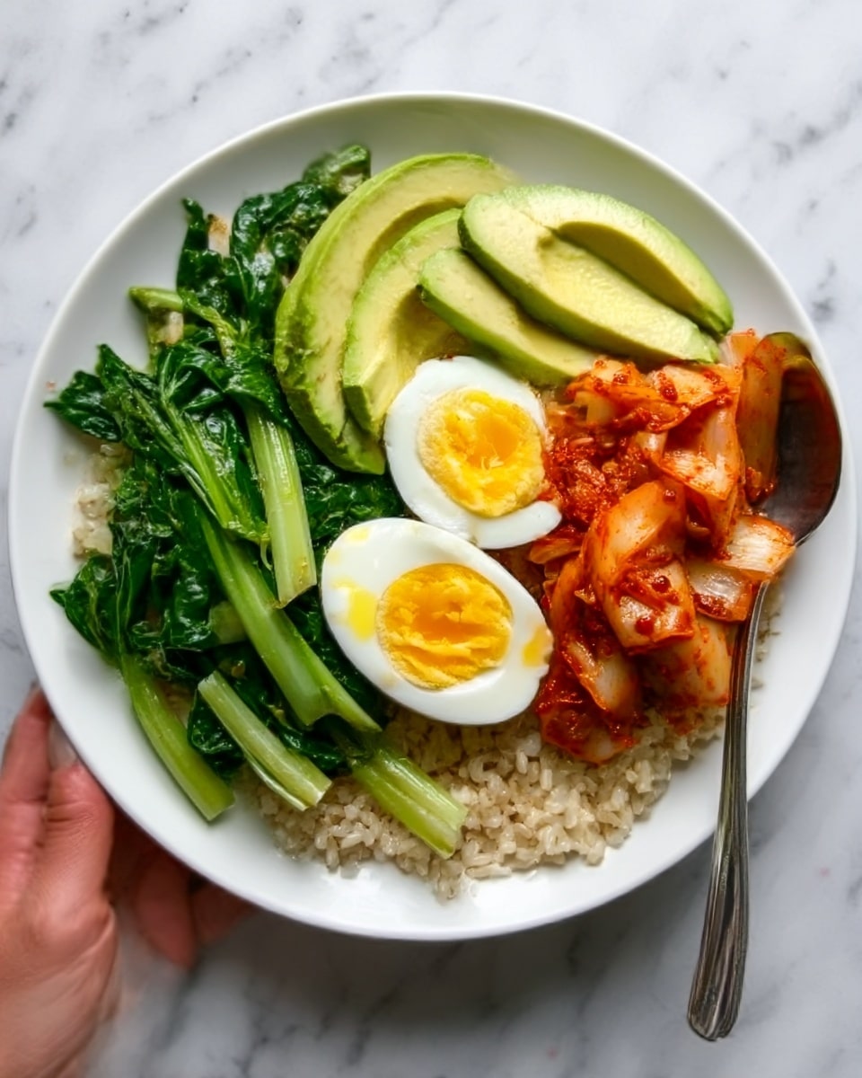 Kimchi Rice Bowl with Jammy Eggs Recipe - Recipe Image
