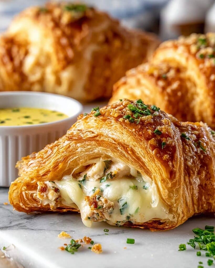 Buttery Garlic Baked Croissants with Turkey & Havarti Recipe
