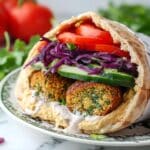 Falafel Wrap with Hummus, Fresh Vegetables, and Tahini Dressing Recipe