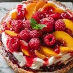 Raspberry Peach Greek Yogurt Cake Recipe