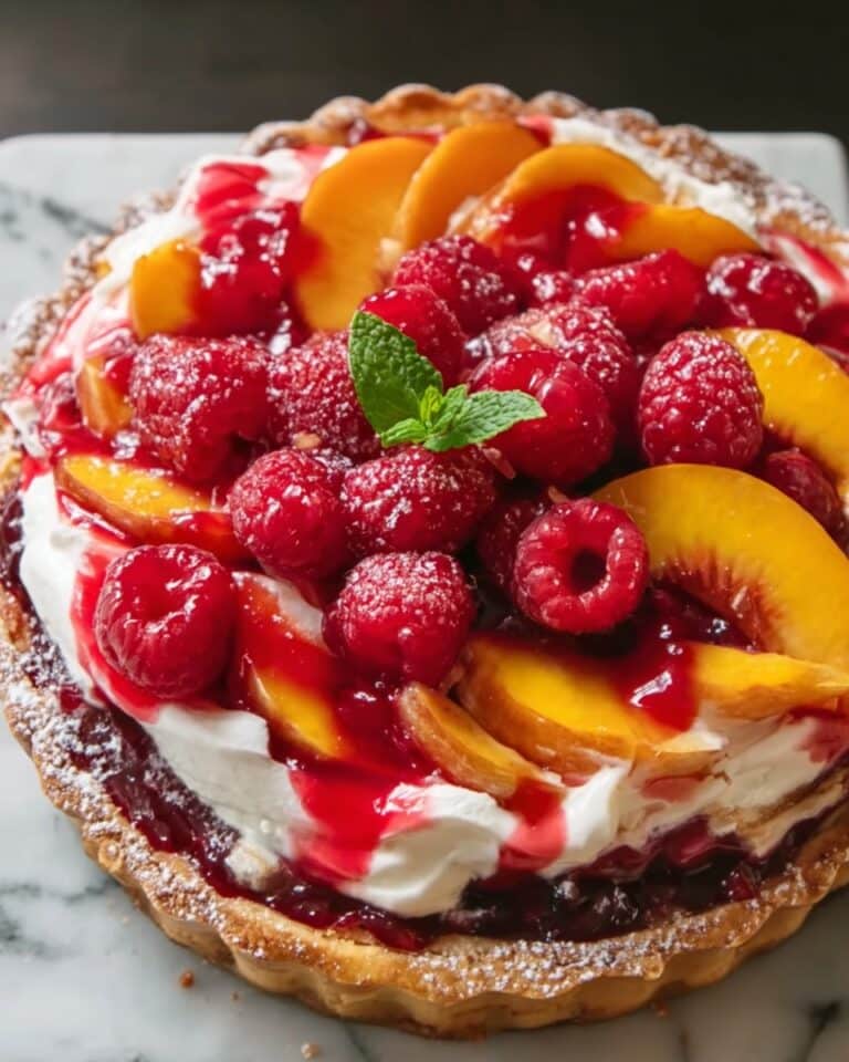 Raspberry Peach Greek Yogurt Cake Recipe