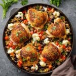 Salsa Chicken and Cauliflower Rice Skillet Recipe