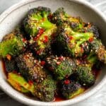 Smashed Chilli Garlic Broccoli with Peanut Butter Dipping Sauce Recipe