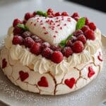 Heart-Shaped Pavlova with Fresh Berries and Whipped Cream Recipe