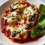 Baked Cheese Tortellini with Spinach and Marinara Recipe