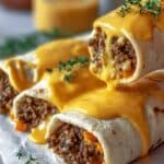 Cheesy Ground Beef Wrap with Creamy Sauce Recipe