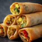 Vegetable Spring Rolls with Peanut Dipping Sauce Recipe