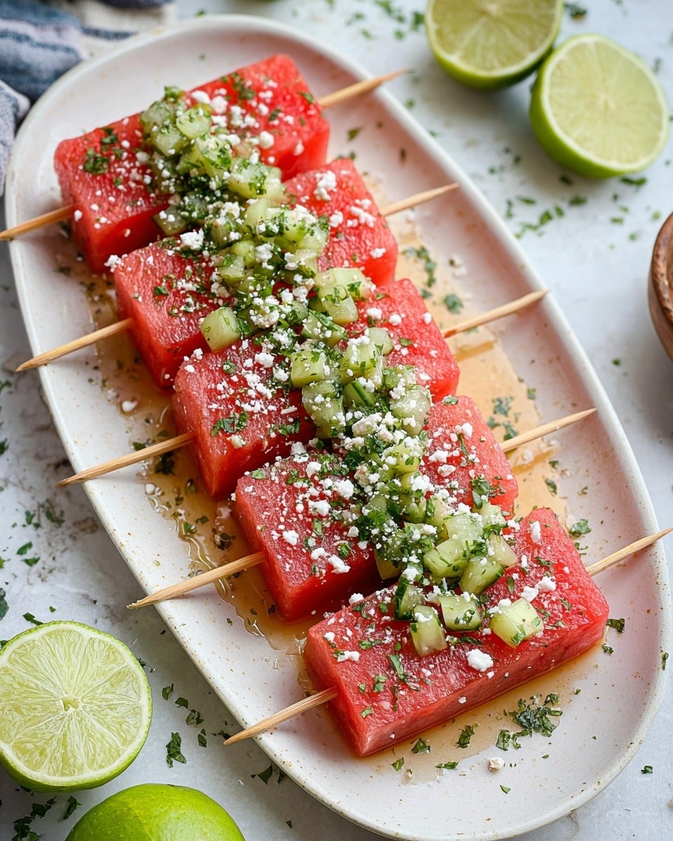 Watermelon Feta Tajín Skewers Recipe
