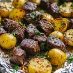 Garlic Steak and Potato Foil Packs Recipe