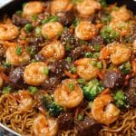 Shrimp and Steak Udon Noodles in Teriyaki Sauce Recipe