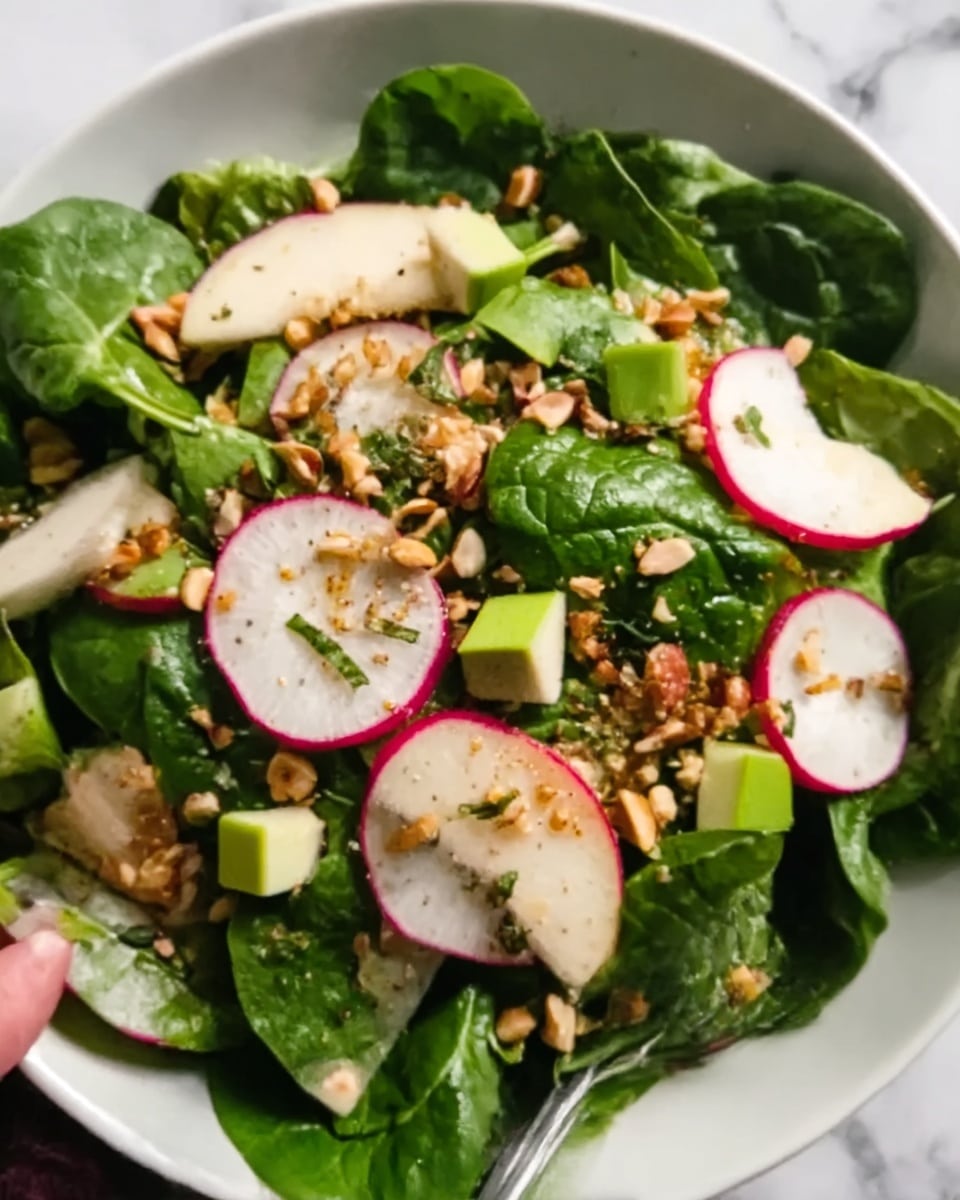 Apple Radish and Watercress Salad with Pistachio Chile de Árbol Dressing Recipe