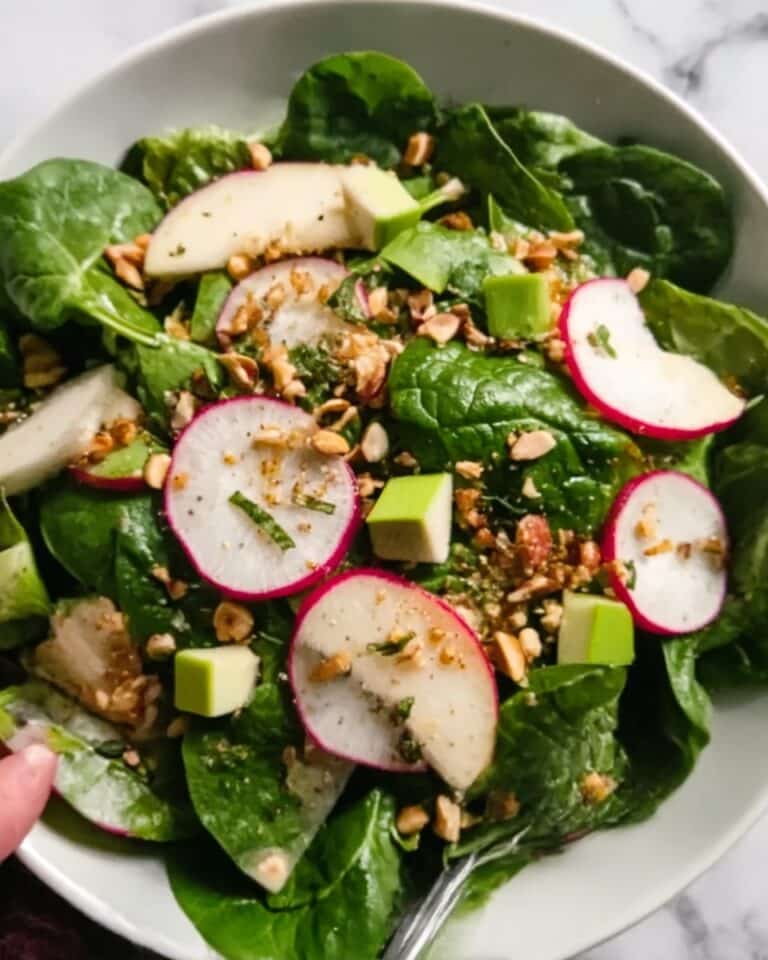 Apple Radish and Watercress Salad with Pistachio Chile de Árbol Dressing Recipe