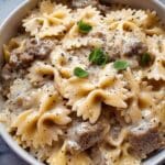 Creamy Beef and Bowtie Pasta Recipe