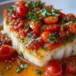Pan-Seared Mediterranean Cod in Tomato Basil Sauce Recipe